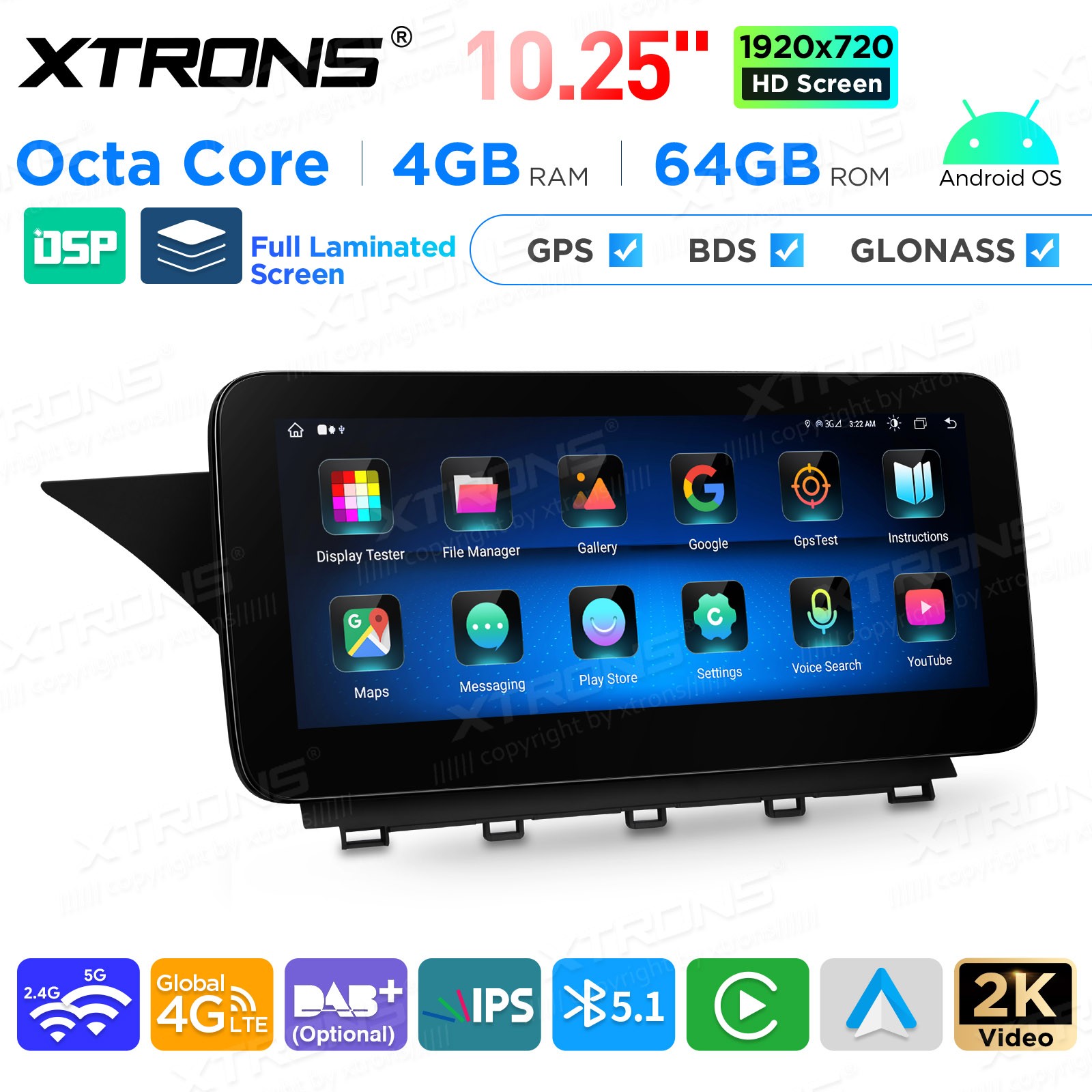 10.25” CarPlay For Benz X204 2013-2015 NTG 4.5 Android 14 Stereo Radio GPS Navi