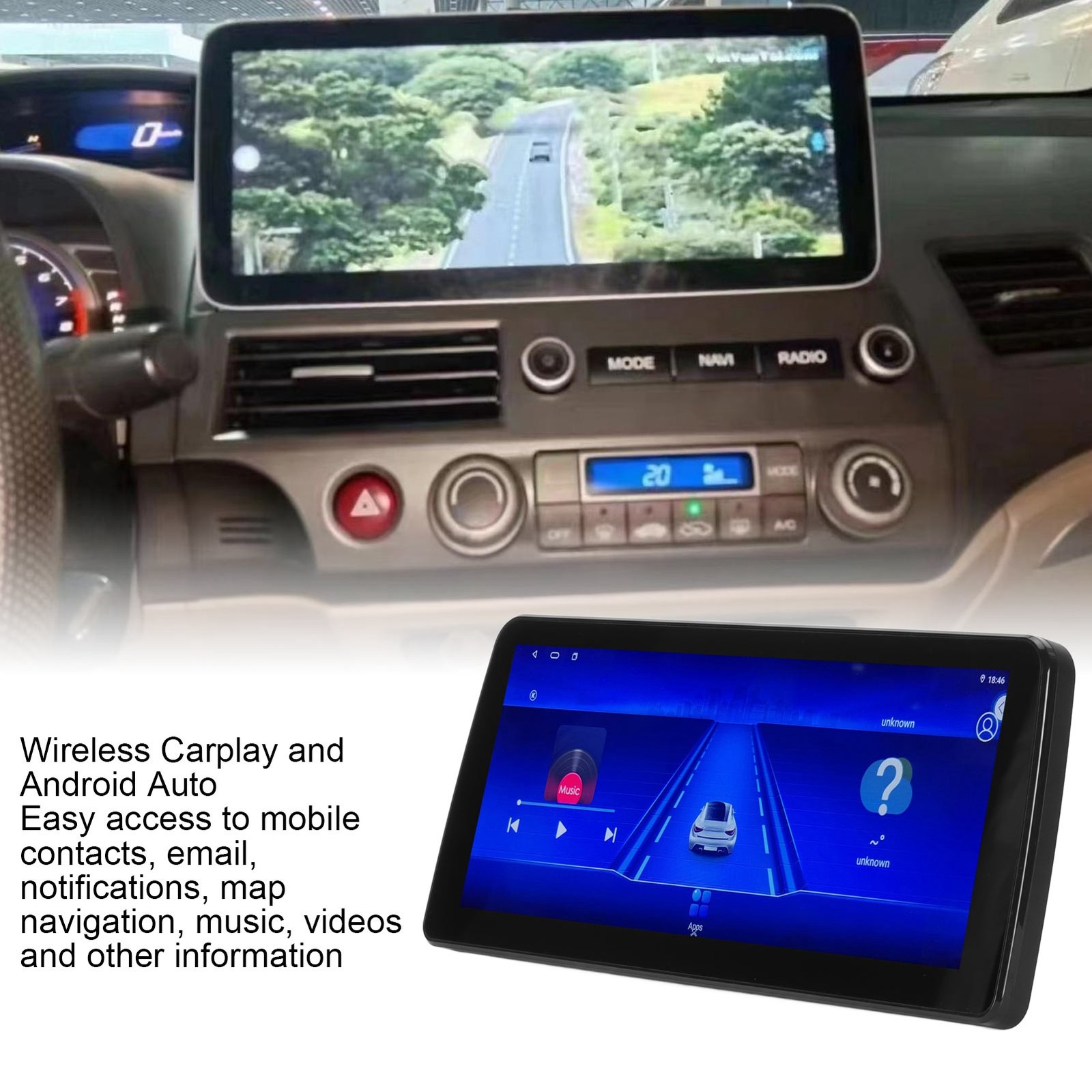 12.3in Wireless Car Stereo HD Touch Screen GPS Player For Vehicle CAGP