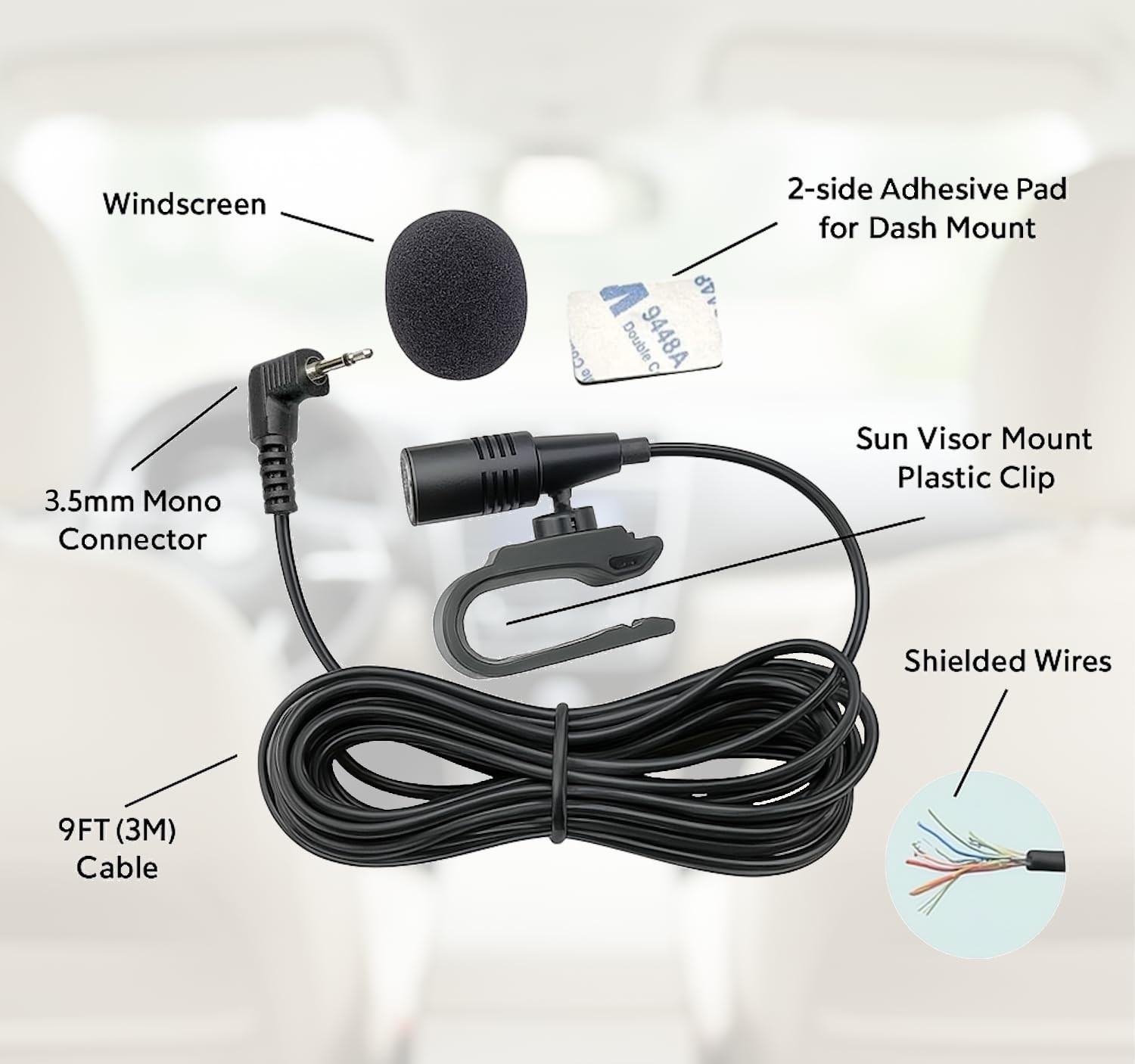 3.5mm Microphone Compatible Replacement for Alpine CDA CDE ILX INE INA UTE XS…