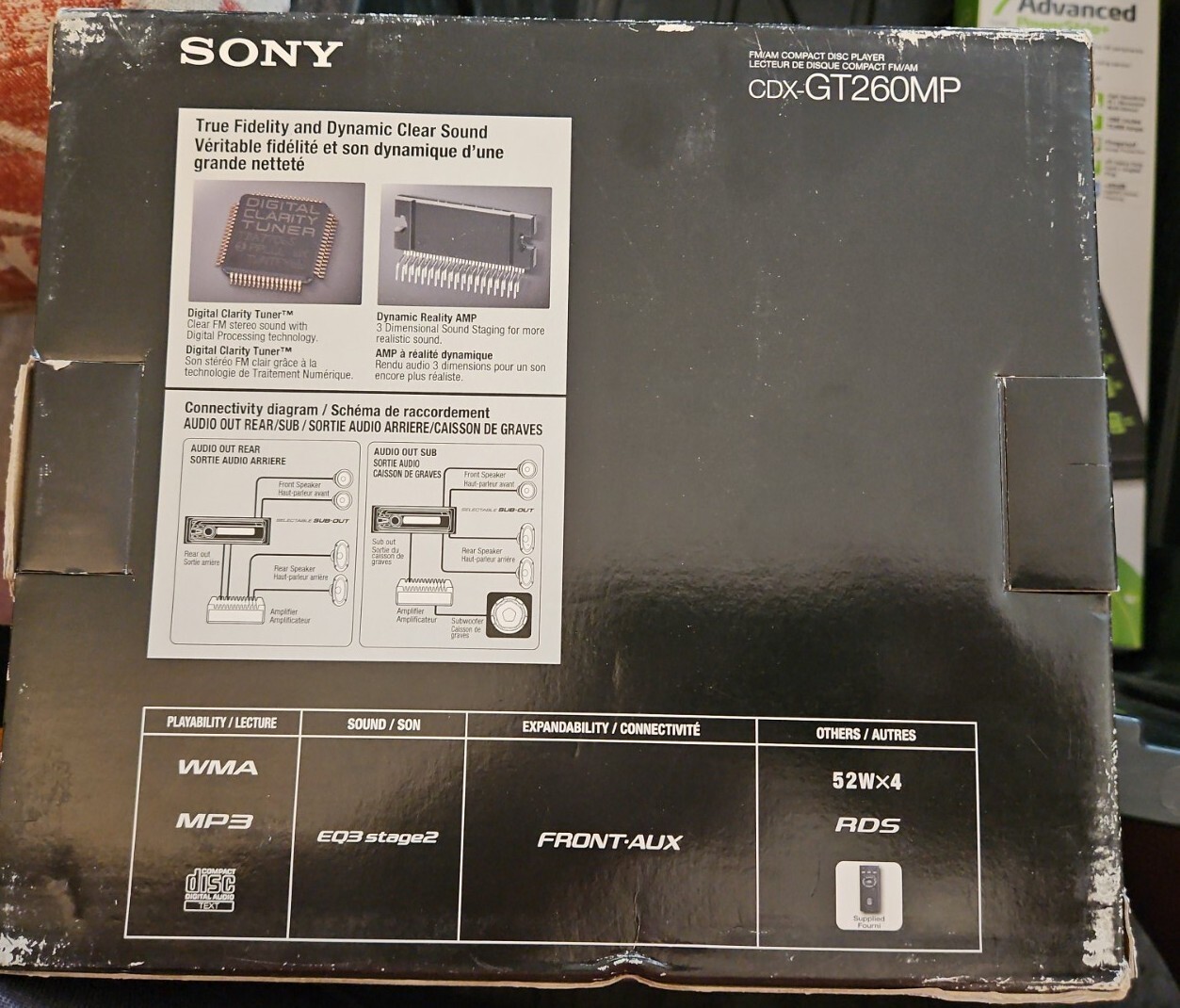 New CDX-GT260MP Sony Radio Stereo With Aux Face Plate 2xE-74K