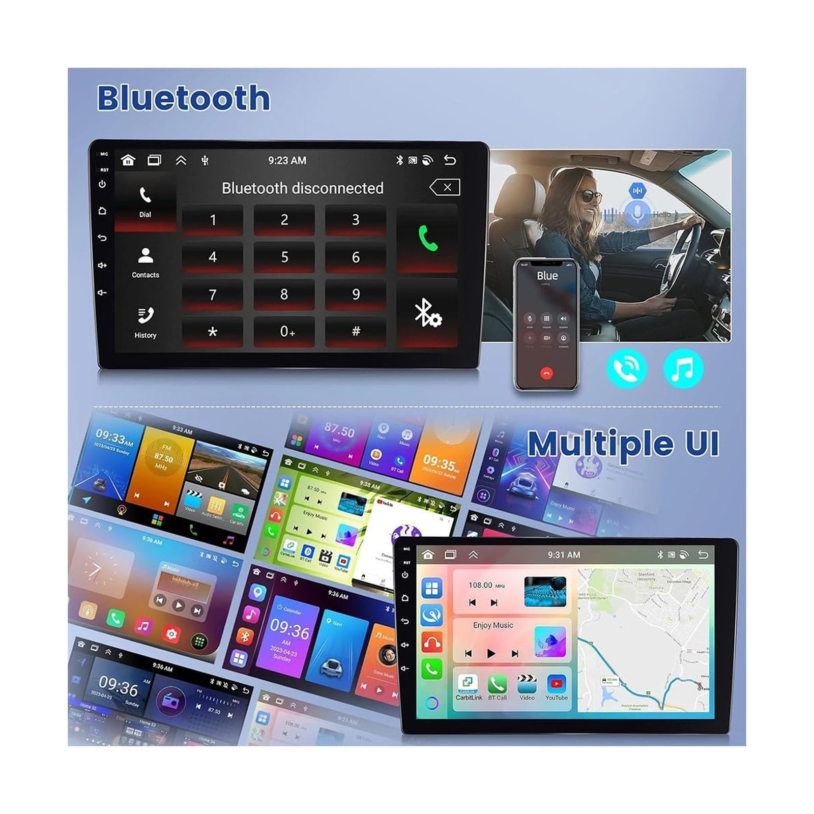 9.7 inch Car Stereo for Cadillac Escalade ESV 2003 2004 2005 2006, 2+32G Touc…