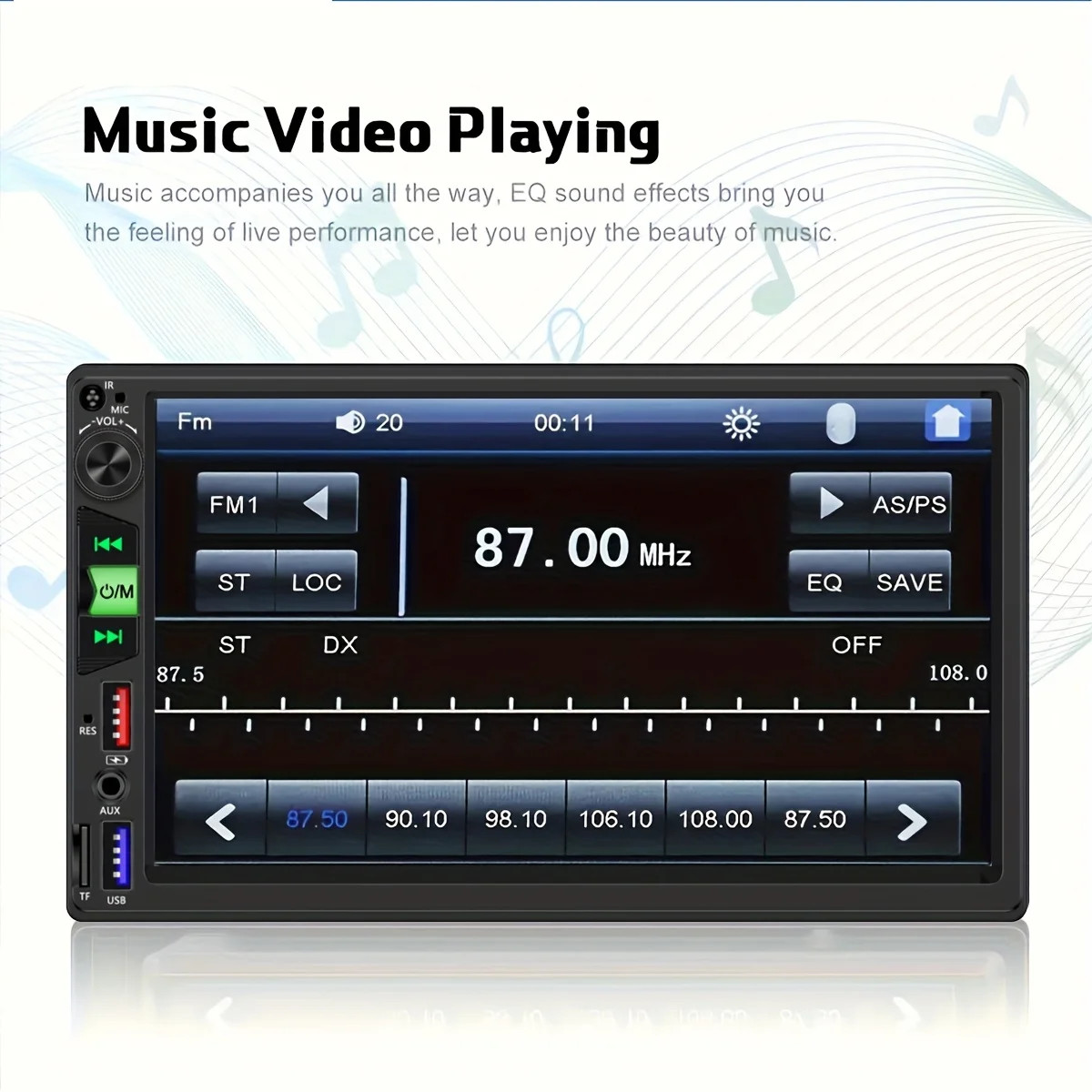 7“ Touch Screen Car Stereo Radio B-T FM Player For Apple Carplay Android Auto、