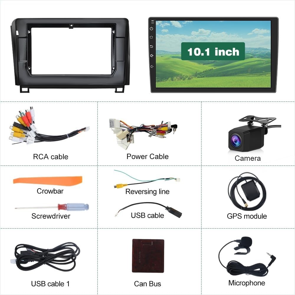 10.1″ 64G Android Auto Carplay for Toyota Tundra 2007-2013, Sequoia 2008-2018