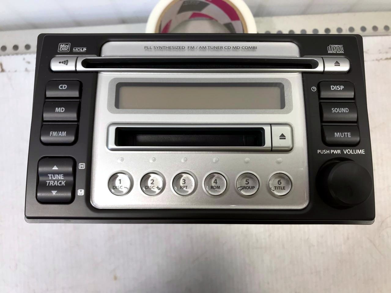 Clarion PS-4079R Double DIN Car Stereo Receiver Tested Working CD MD