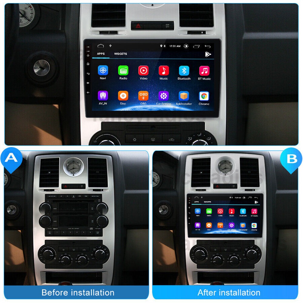 For 2005-2010 chrysler Carplay Radio 2+32G 9in Bluetooth w/Cam Back Camera