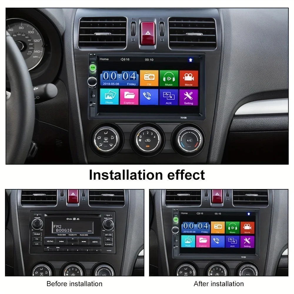 7" 2Din Car Stereo with MP5 Player,USB,AUX Audio Video Display with DVD