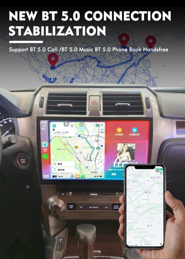 USED 13″ Android 14 Car Stereo Radio Carplay AHD GPS Navi For Lexus GX400 GX460