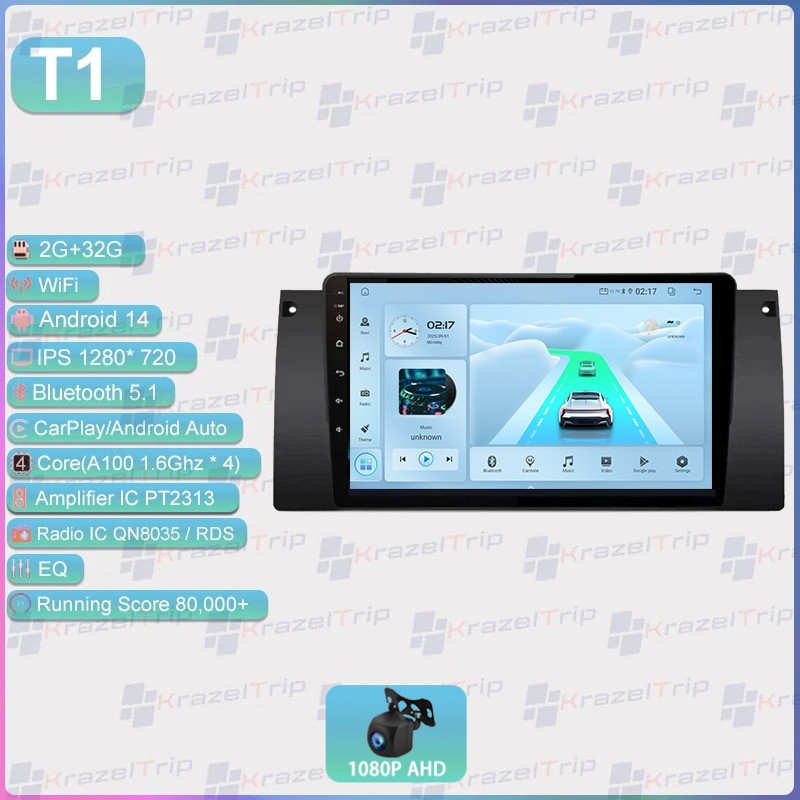 9″ Car Radio for BMW E39 X5 M5 E53 1999 – 2006 Android 15 Stereo CarPlay GPS