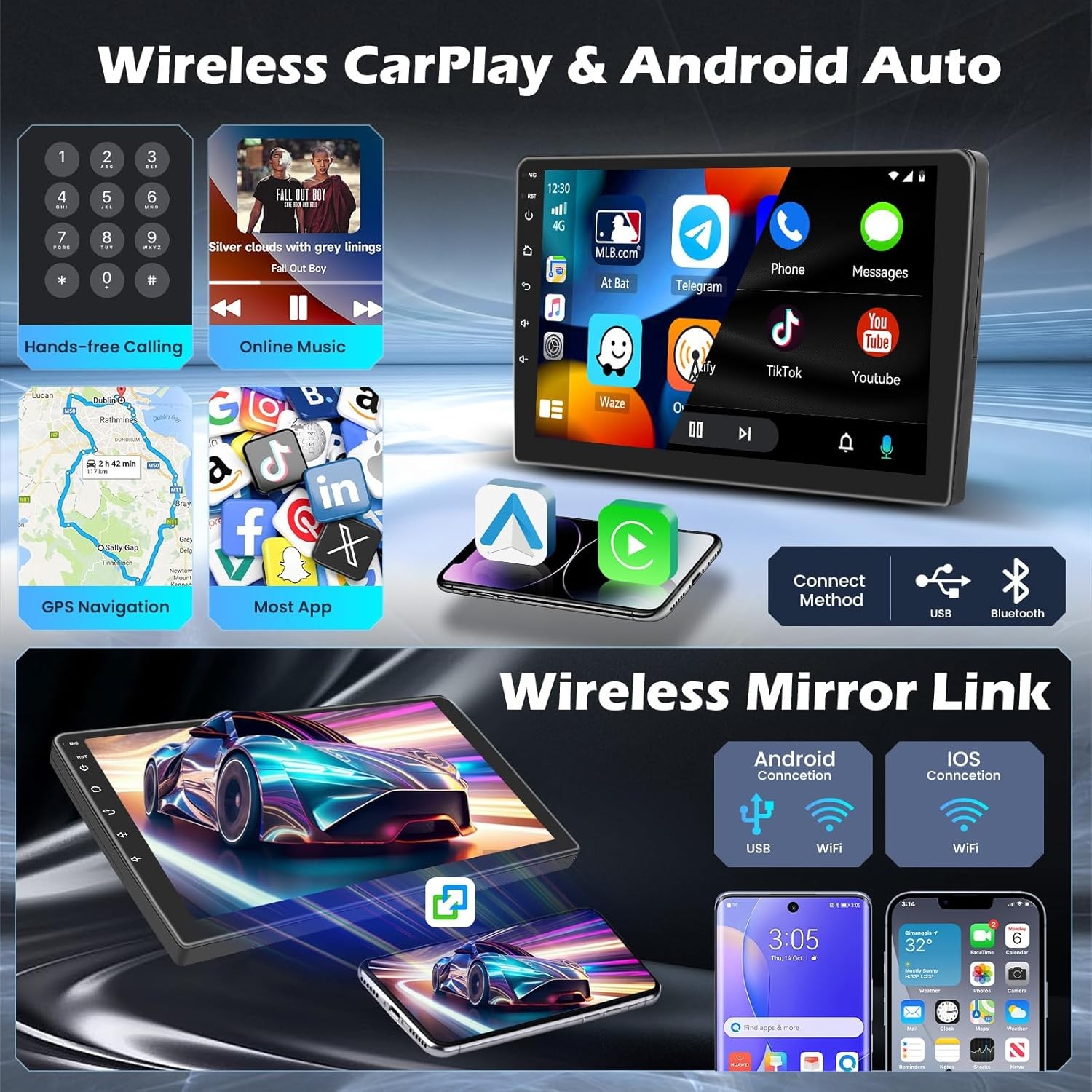For Nissan Frontier 2005-2012 Apple Carplay Android 13 Car Stereo Radio GPS WIFI