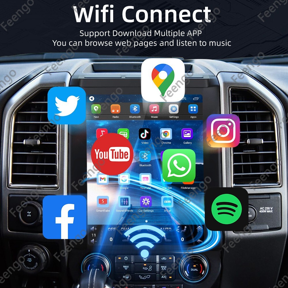 12.1″ Android 14 Car Radio Stereo GPS Navi Carplay 2+32G For Ford F150 2016-2021