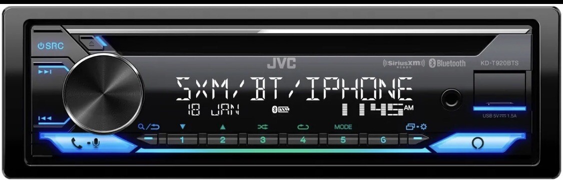 JVC KD-T920BTS CD/MP3 Player Front USB AUX Bluetooth Pandora Spotify SiriusXM