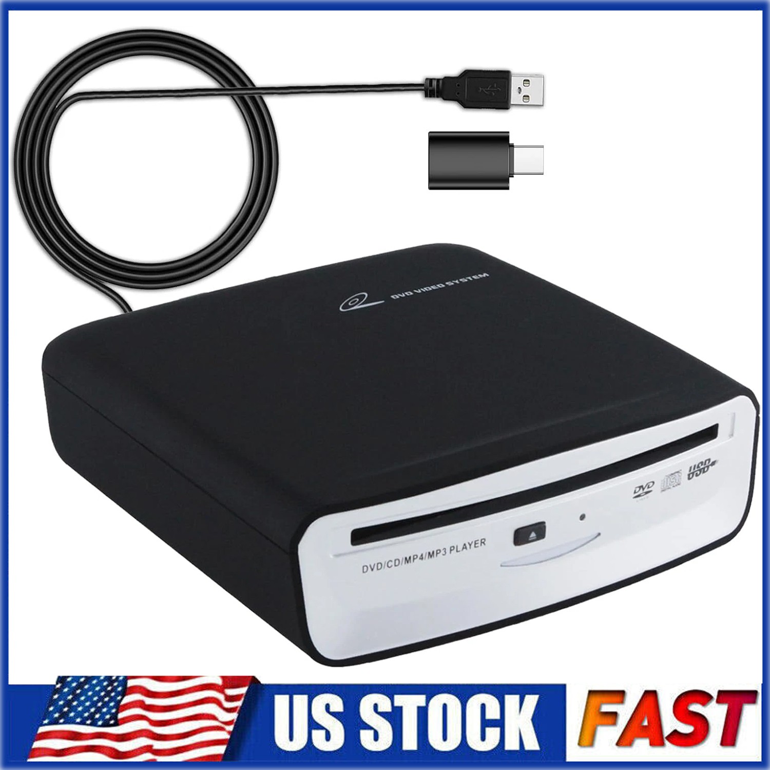 Portable Universal CD Player for Car with USB Port AUX Port Usb External CD New