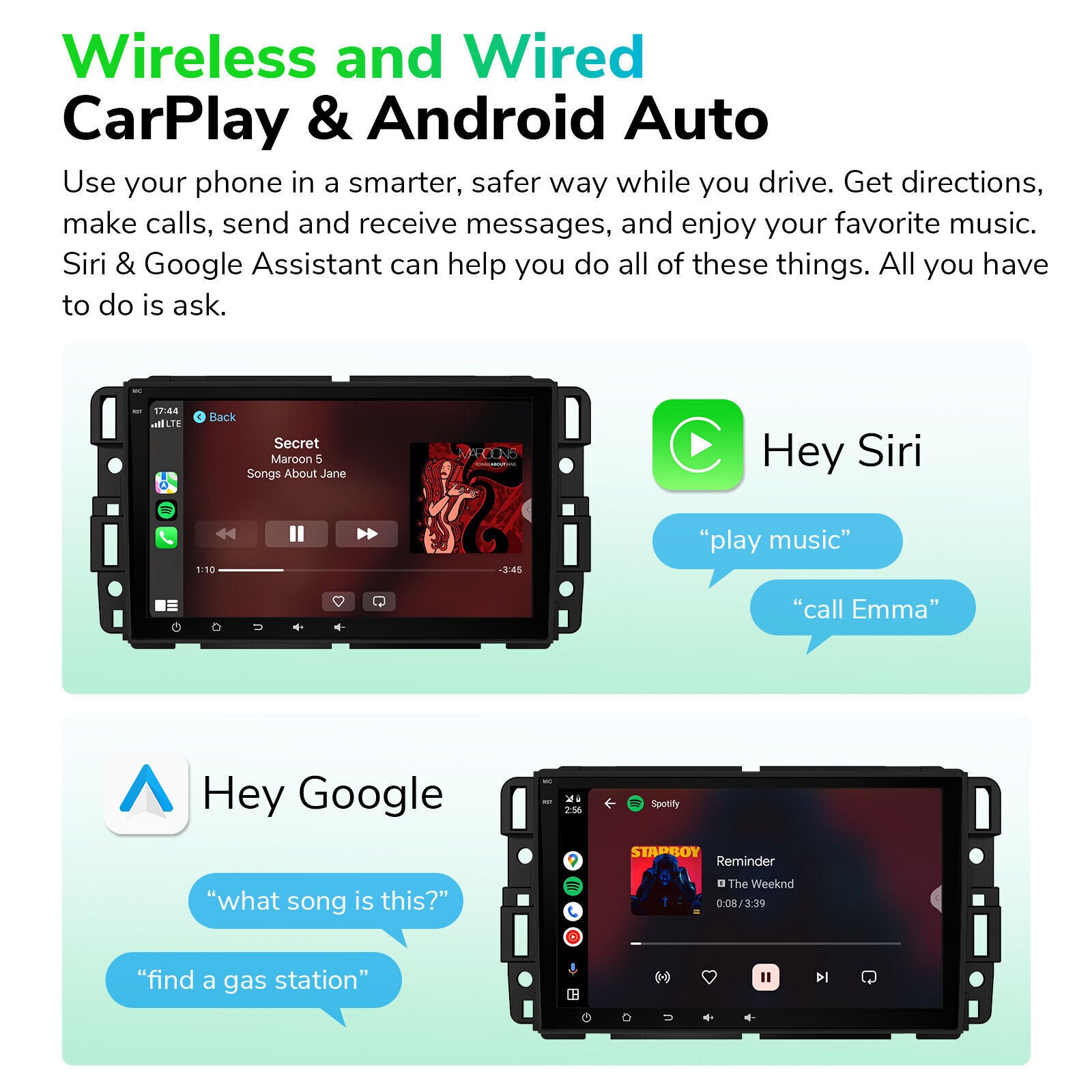 Car Radio Stereo Carplay For 2007-2013 GMC Camera EQ FM RDS