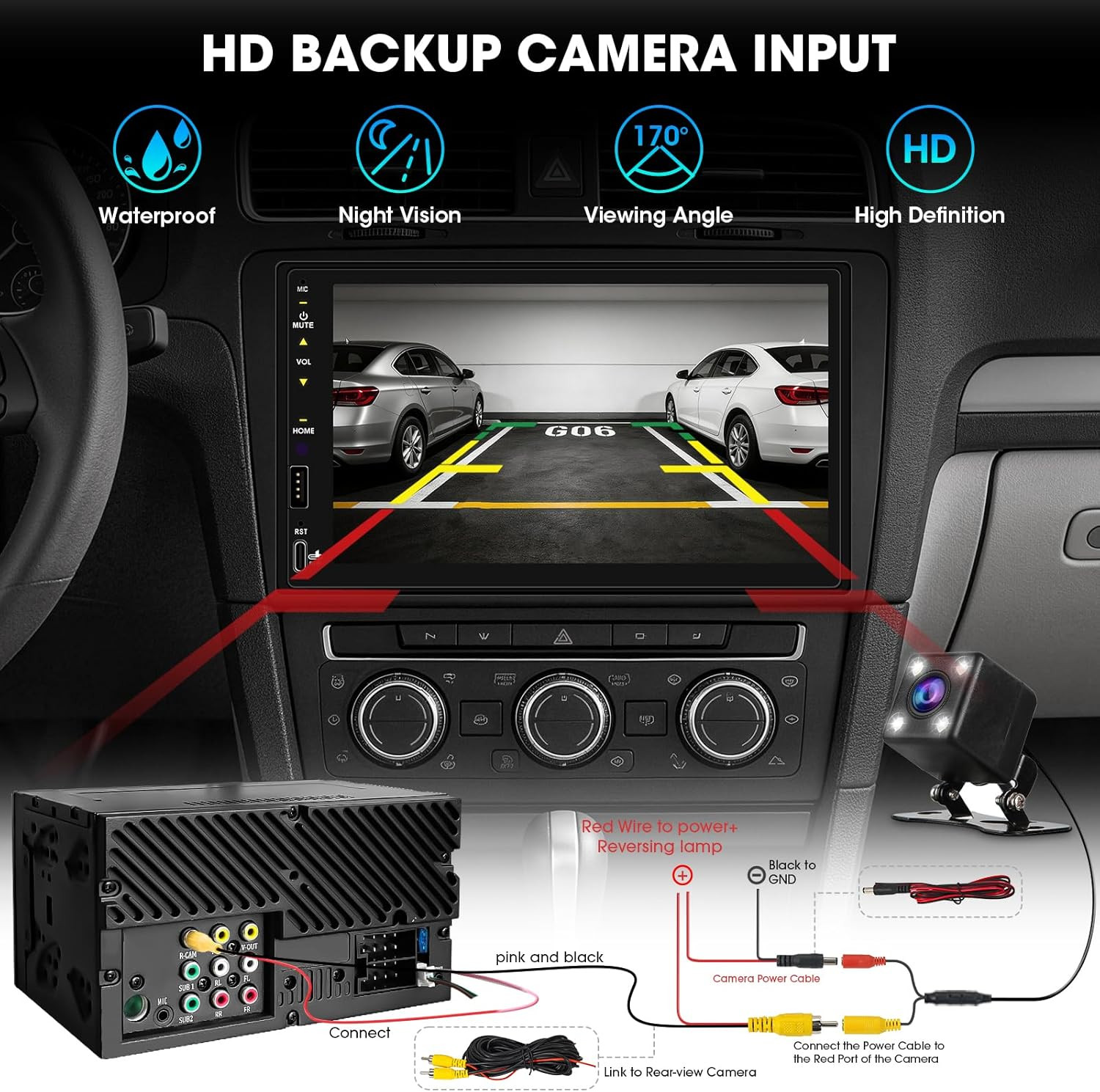 Double Din Carplay Stereo Receiver: 7 Inch Wireless Android Auto Car Radio – Inc