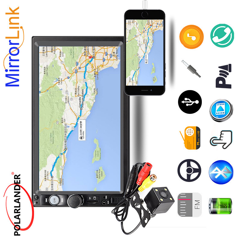2 DIN 7″ Car Radio Stereo Touch Screen MP5 Player USB/TF/AUX With 4 LED Camera