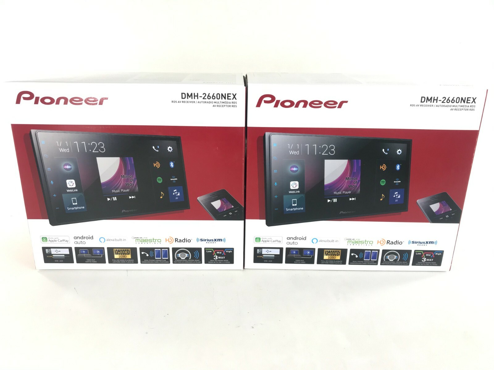 Pioneer DMH-2660NEX Bluetooth Media Apple CarPlay Android Auto XM HD Radio 6.8″