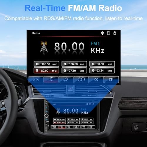 Double Din Car Radio Stereo with 7-Inch Touch Screen, Support CD/DVD
