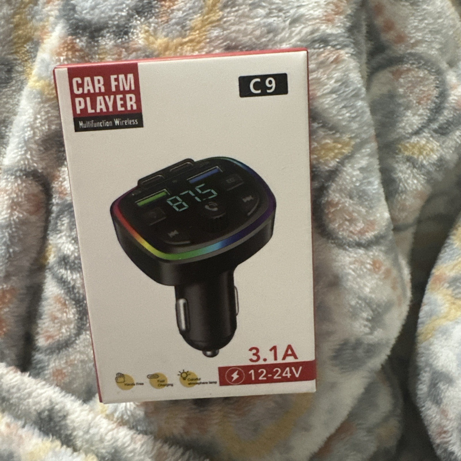 Bluetooth 5.0 Car Kit FM Transmitter MP3 Player Fast Charging Dual USB