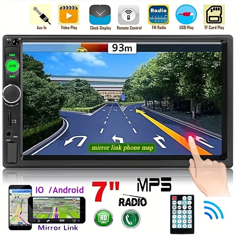 7″ Double 2 Din Car MP5 Player Bluetooth Touch Screen Stereo Radio Audio Mrrior