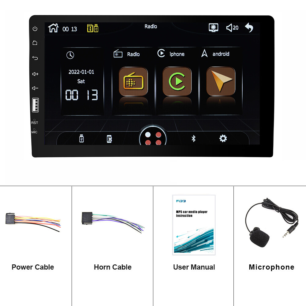 Single 1Din 9″ Car Stereo Radio Apple CarPlay Andriod Auto Touch Screen BT AM/FM