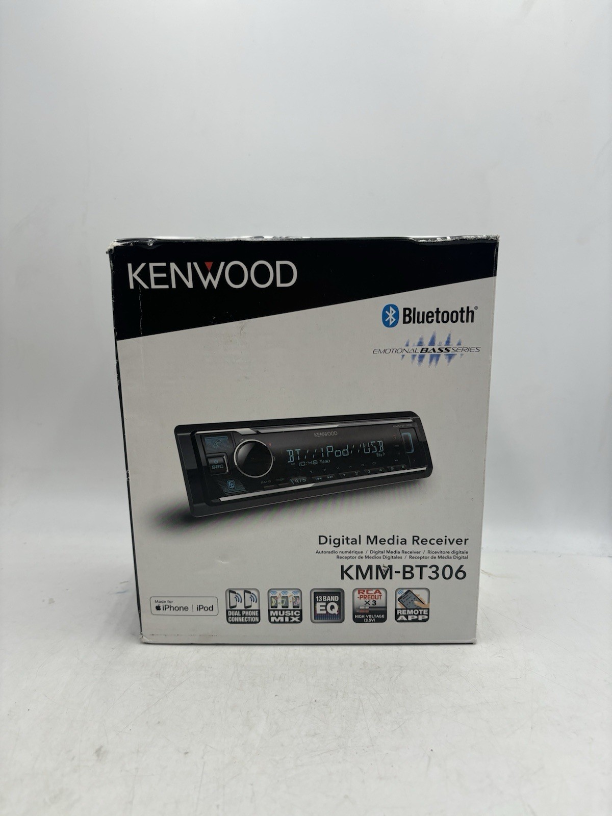 Kenwood KMM-BT306 Digital Media Receiver with Bluetooth Car Audio Stereo NO CD