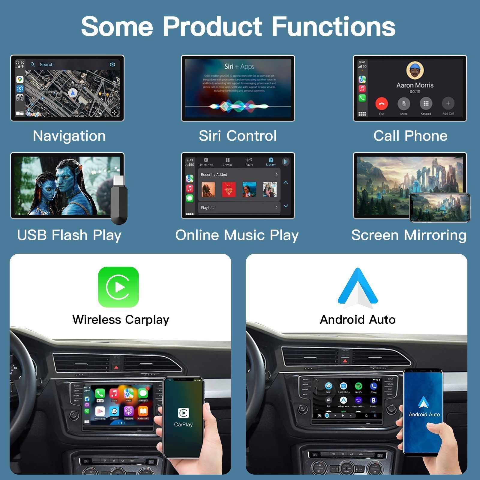 Wireless CarPlay Android Auto Retrofit Kit For Volkswagen With MIB1/MIB2 System