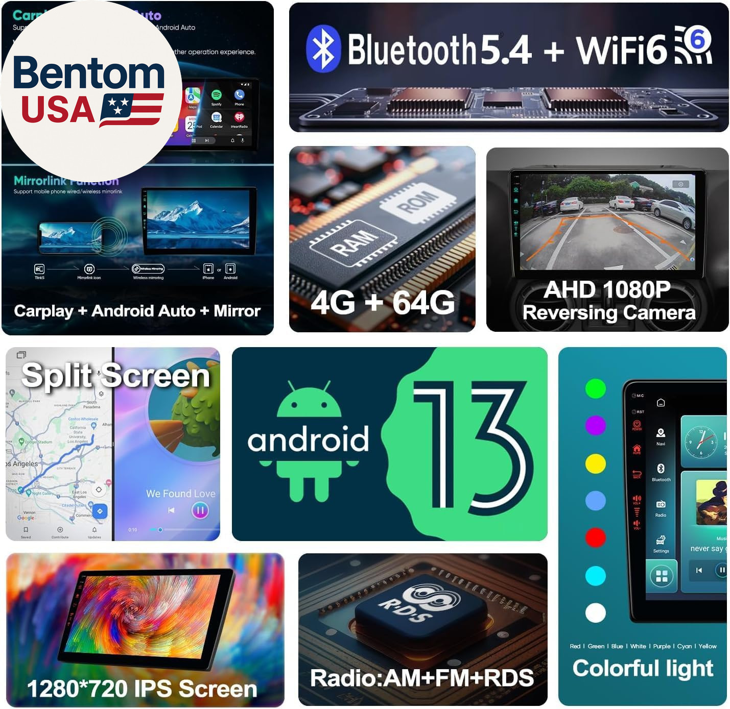11Th (4Ram 64Rom) Car System & 5G Wifi6(1201Mbps) for Jeep Wrangler Radio,Upgrad