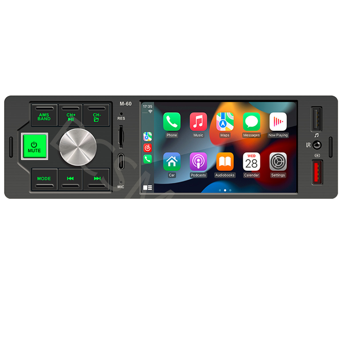 Stereo Car Radio For Apple CarPlay 1 Din Media Player Touch Screen Bluetooth