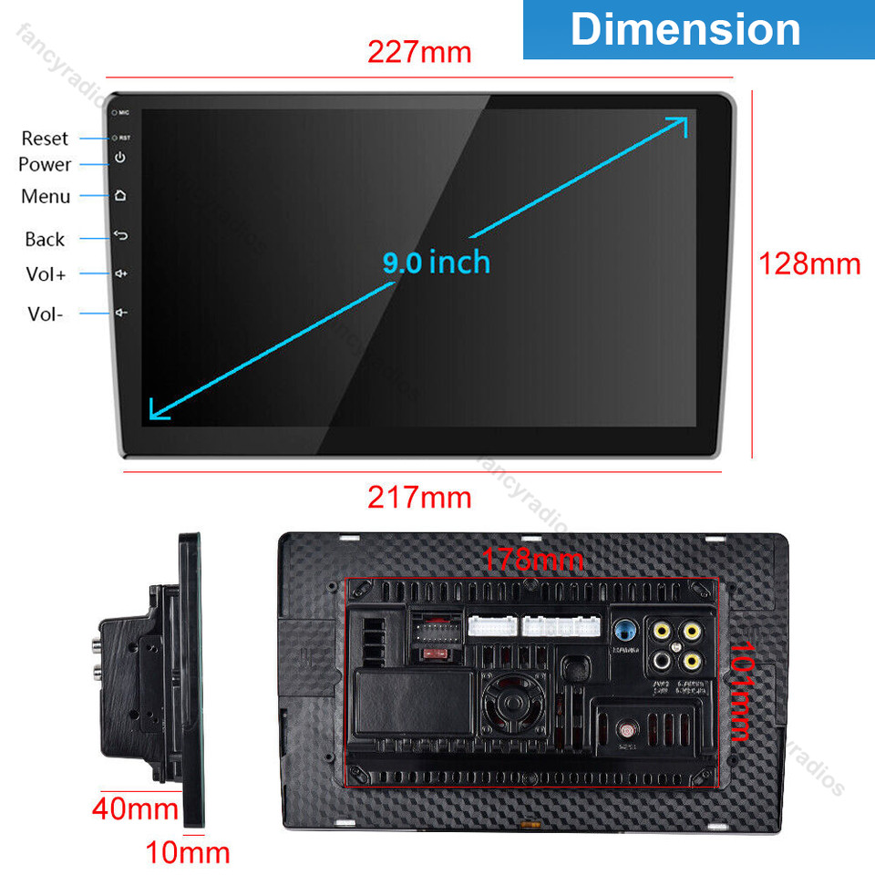 9″ 4GB+64GB 2Din Android 13 Carplay Car Stereo GPS Navi WIFI FM Radio +Camera