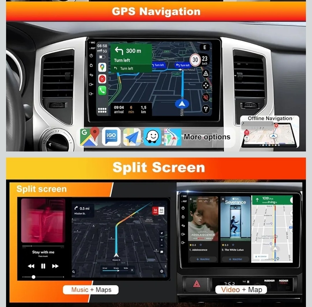 Carplay Car Radio Stereo GPS Navi 9 Inch Head Unit For Toyota Tacoma 2005-2011