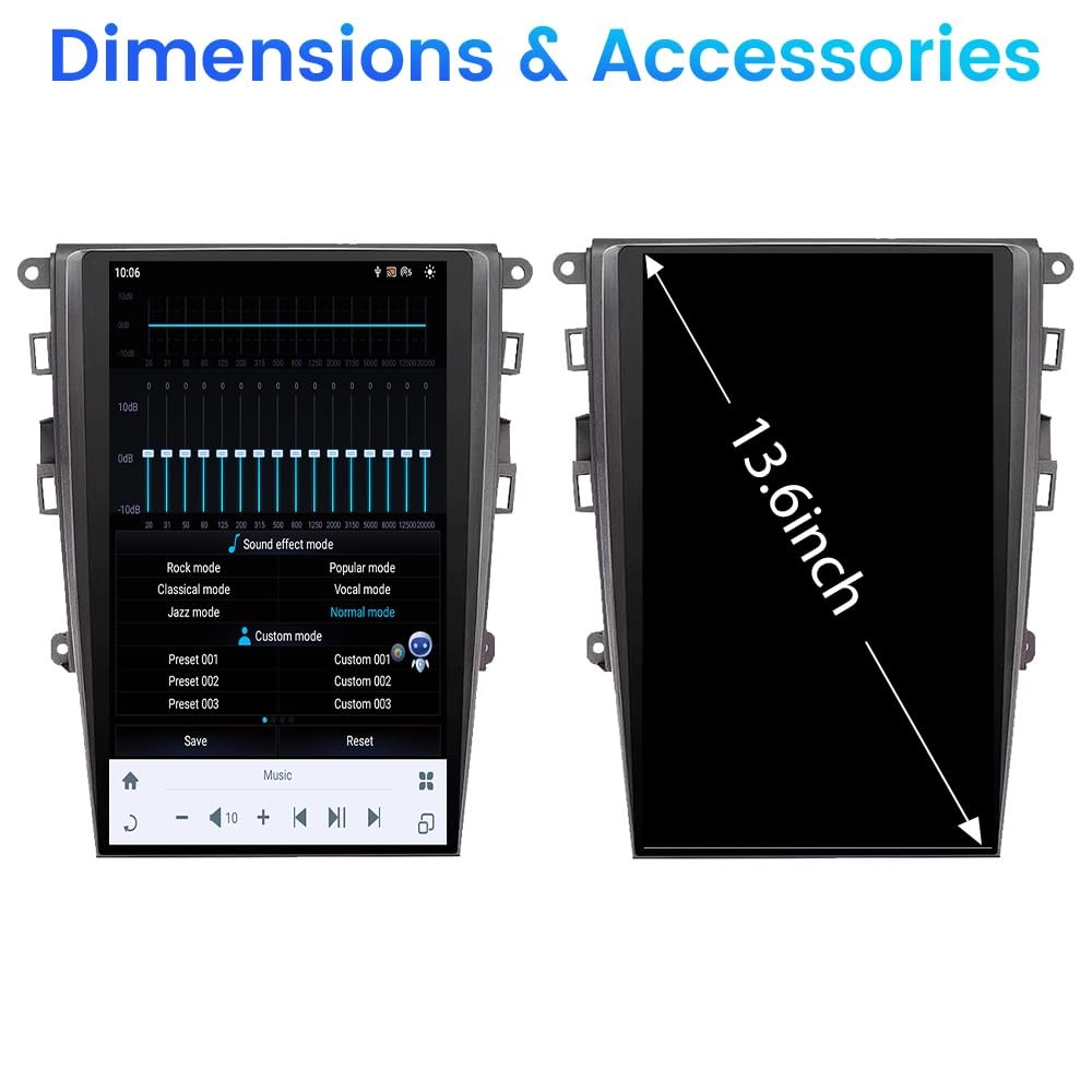 Car Android Gps Navigation Wifi 13.6″ For Ford Mondeo Fusion 4+64 Radio Carpaly