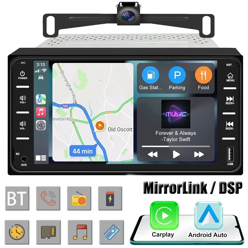 7″ Car Stereo Apple Carplay Radio Bluetooth Player For Toyota Tundra 2003-2006