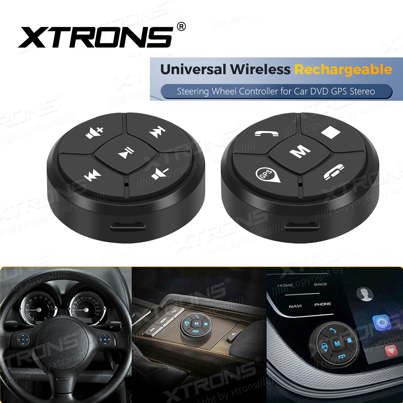 XTRONS Wireless Car Steering Wheel Remote Control Button For Car Stereo DVD GPS