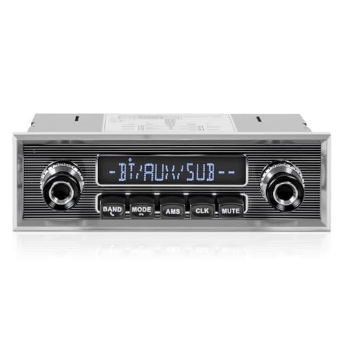 Retro Vintage Radio for Classic Vehicle – Single Din Bluetooth Car Stereo with