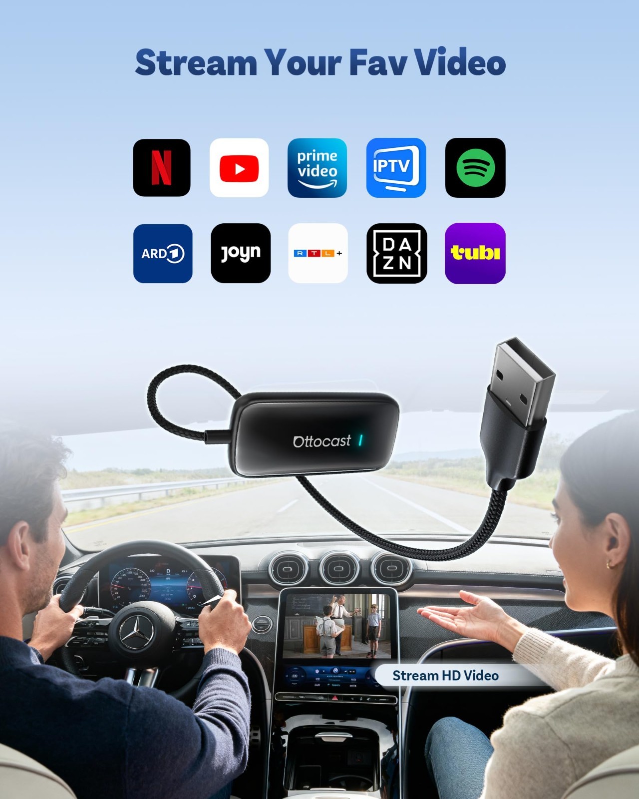8+128G AIBox Wireless Carplay&Android Auto Multimedia Player Youtube Netflix