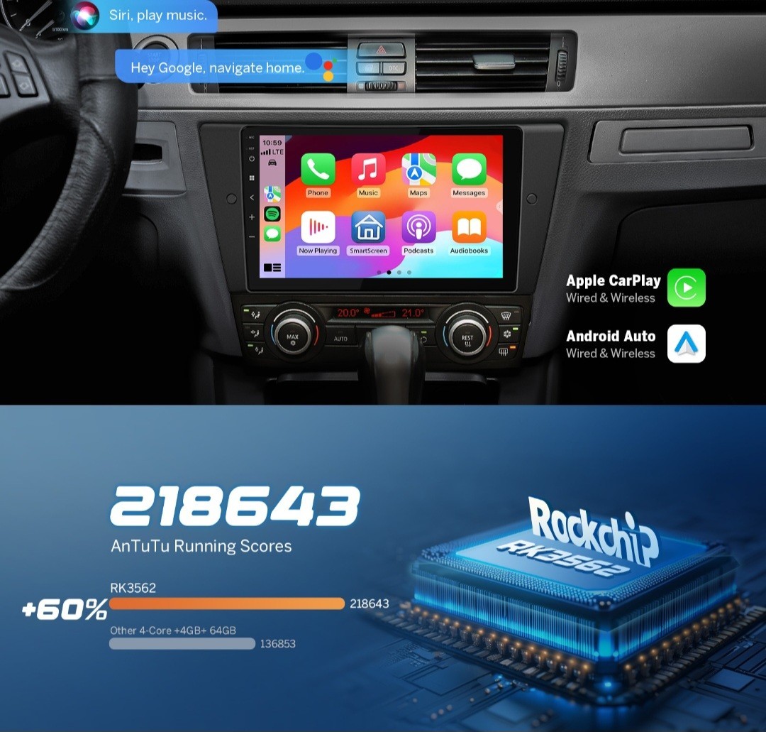 Eonon X7A 9in Touchscreen 2 DIN Car Stereo Radio Apple CarPlay BT WiFi GPS