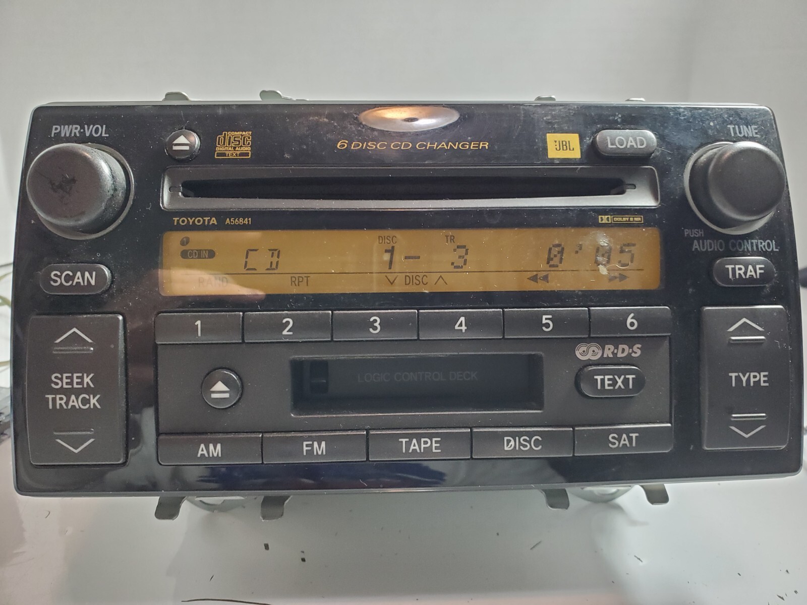 AS-IS OEM Toyota 86120-AA210 6 Disc CD / Cassette Tape Player Double DIN Stereo