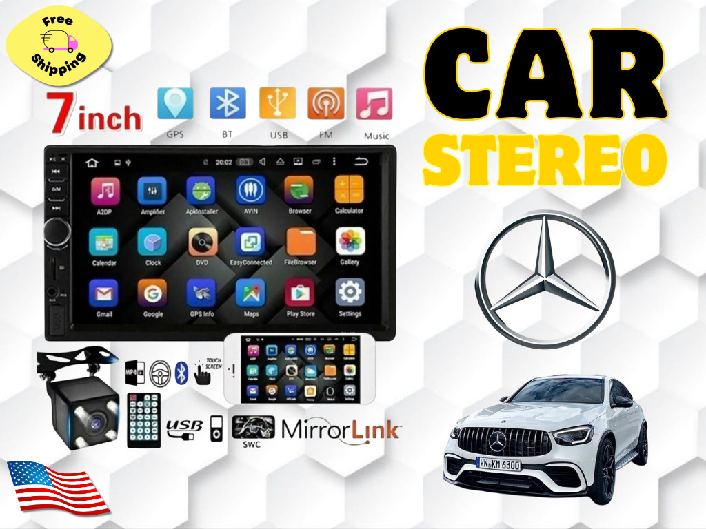 For all MERCEDES car stereo MP5 Player with 4LED Backup Camera black