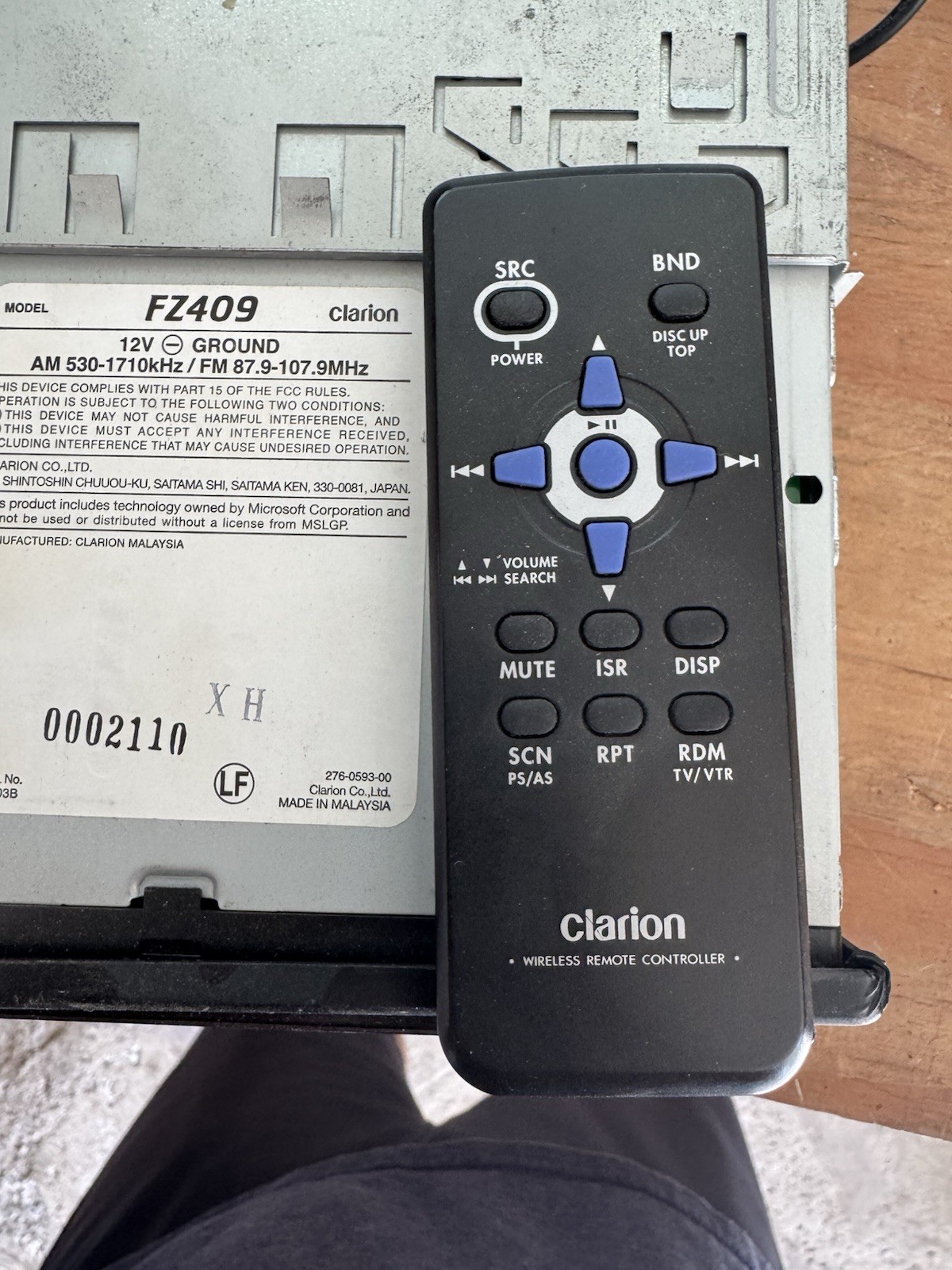 Clarion Media Player Fz409