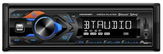 Dual XRM59BT In Dash Single DIN Stereo Receiver + 4) JVC 6.5″ 2-Way Speakers