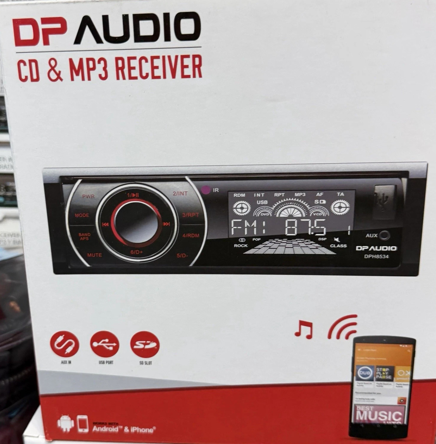 DP Audio DPH8534: CD & MP3 Receiver w/ AUX, USB Port, SD Slot & Remote Control