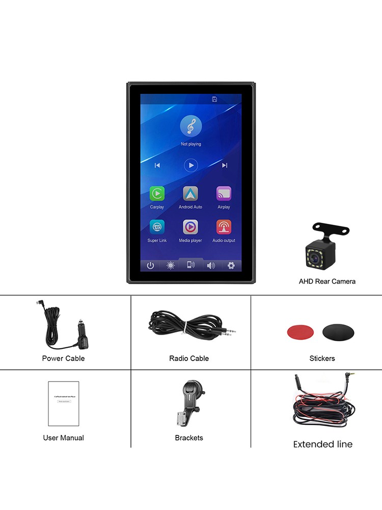 7-inch Full Touch Screen Apple CarPlay Horizontal Vertical Switching Camera