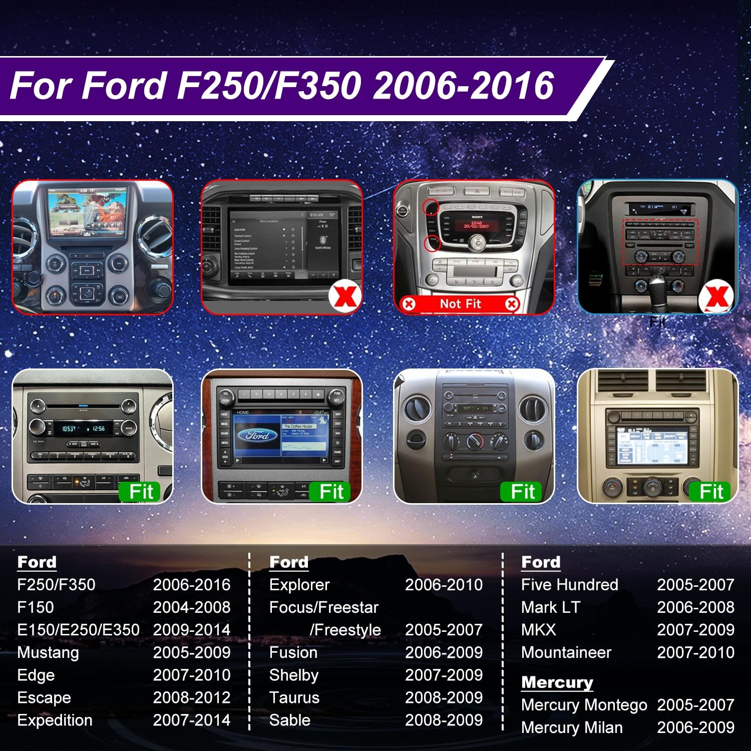 5G WiFi Radio for Ford F150/F250/F350 E-Series, Android Auto & CarPlay