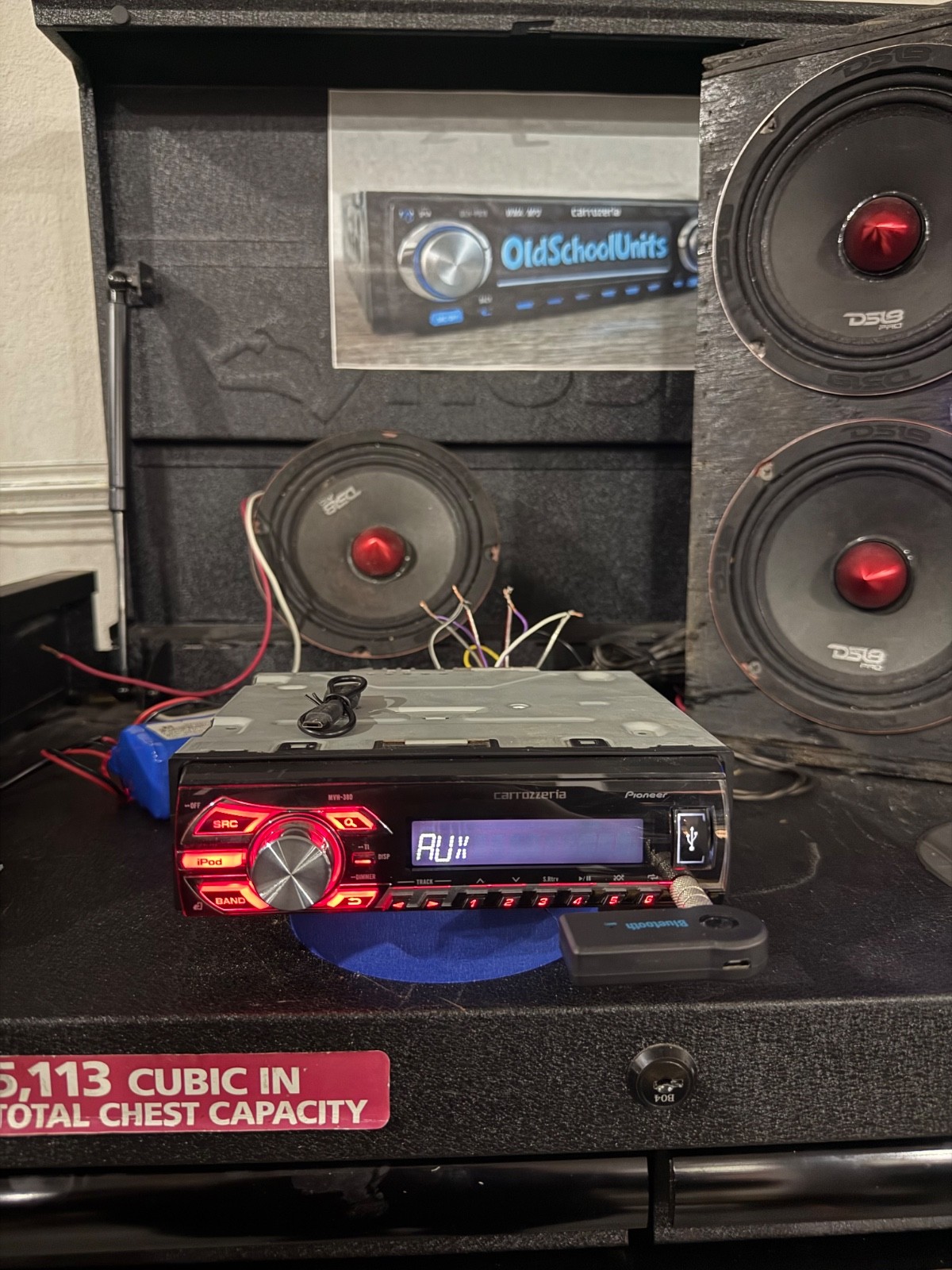 pioneer carrozzeria mvh-380 single din tested and working bluetooth adapter incl