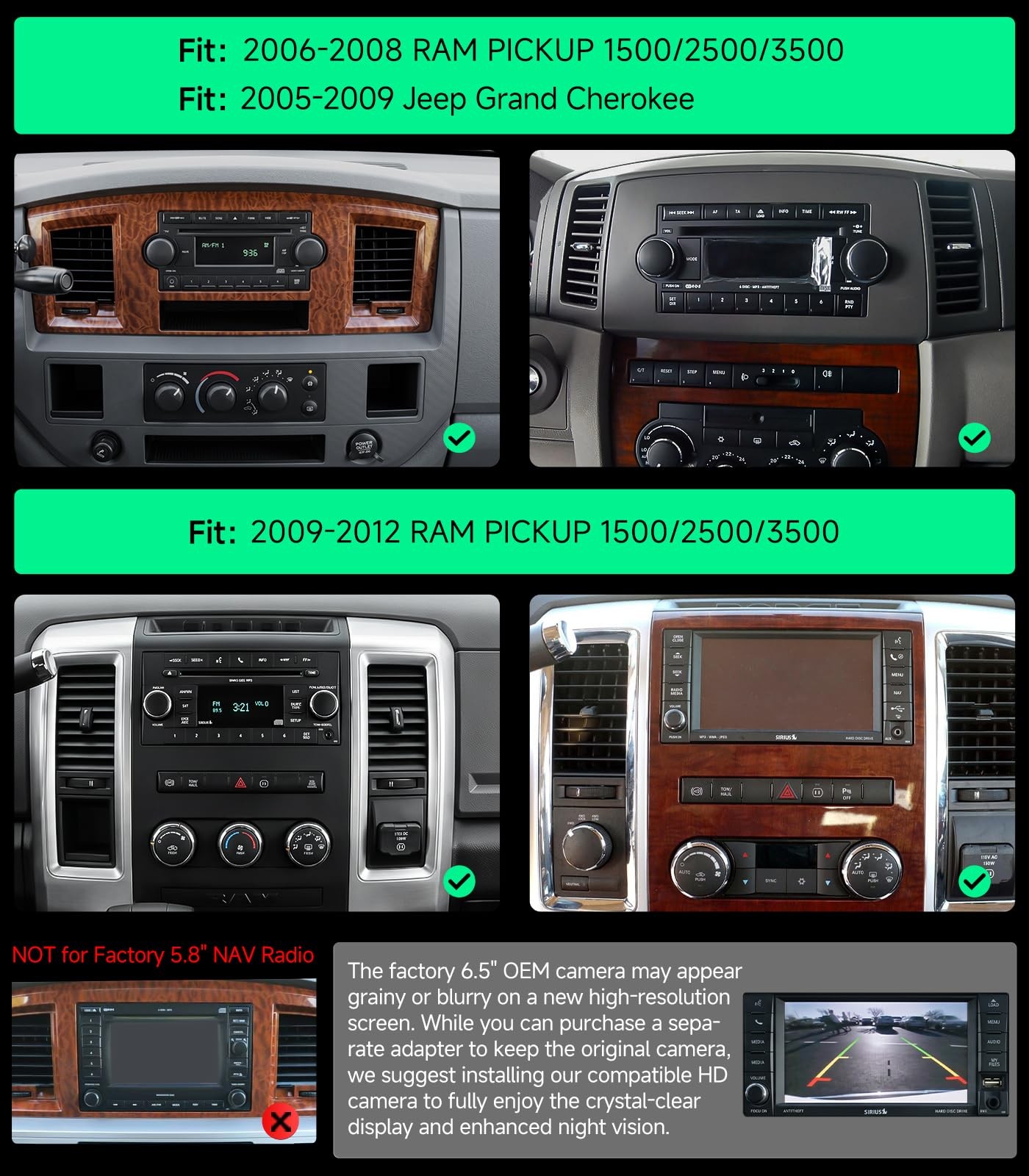 10.2″ IPS Touch Screen Car Radio for Dodge Ram 1500/2500/3500, GPS, CarPlay