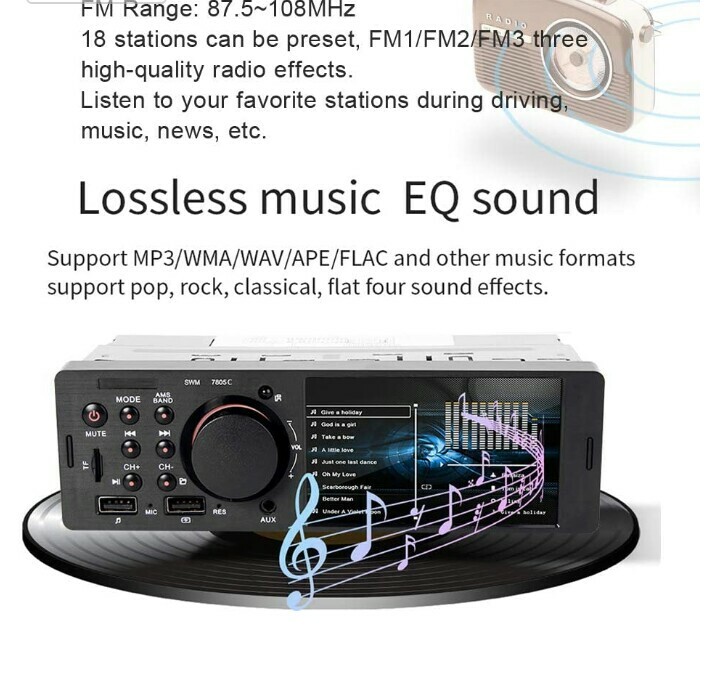 MP5 Car Player With Camera 4.1 Inch Screen