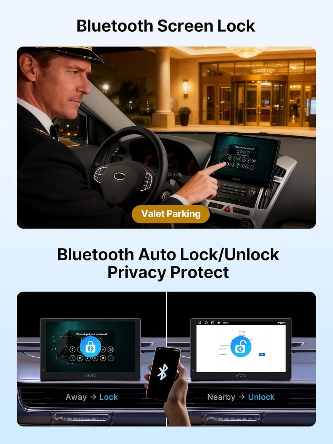 AI Protable Screen 9 QLED Car Display WL Head Unit, 4G LTE Dual-BT AI Voice Das