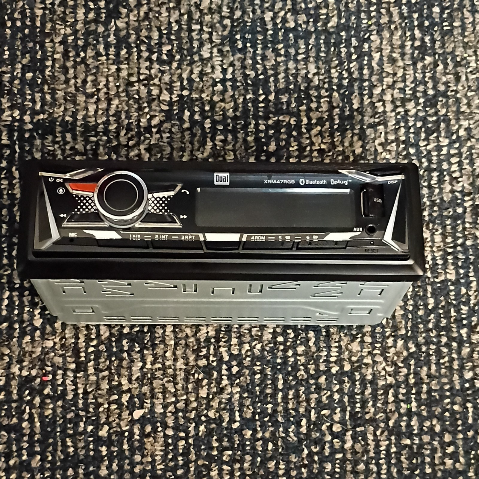 Dual XRM47BT Car Radio Audio Receiver with Bluetooth, USB, and Aux Connectivity