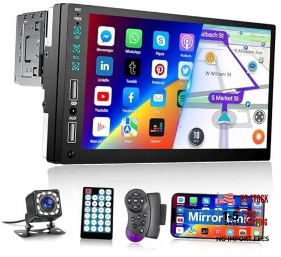 Single Din Car Stereo with iOS/Android Mirror Link 7 Inch Single Din 7050