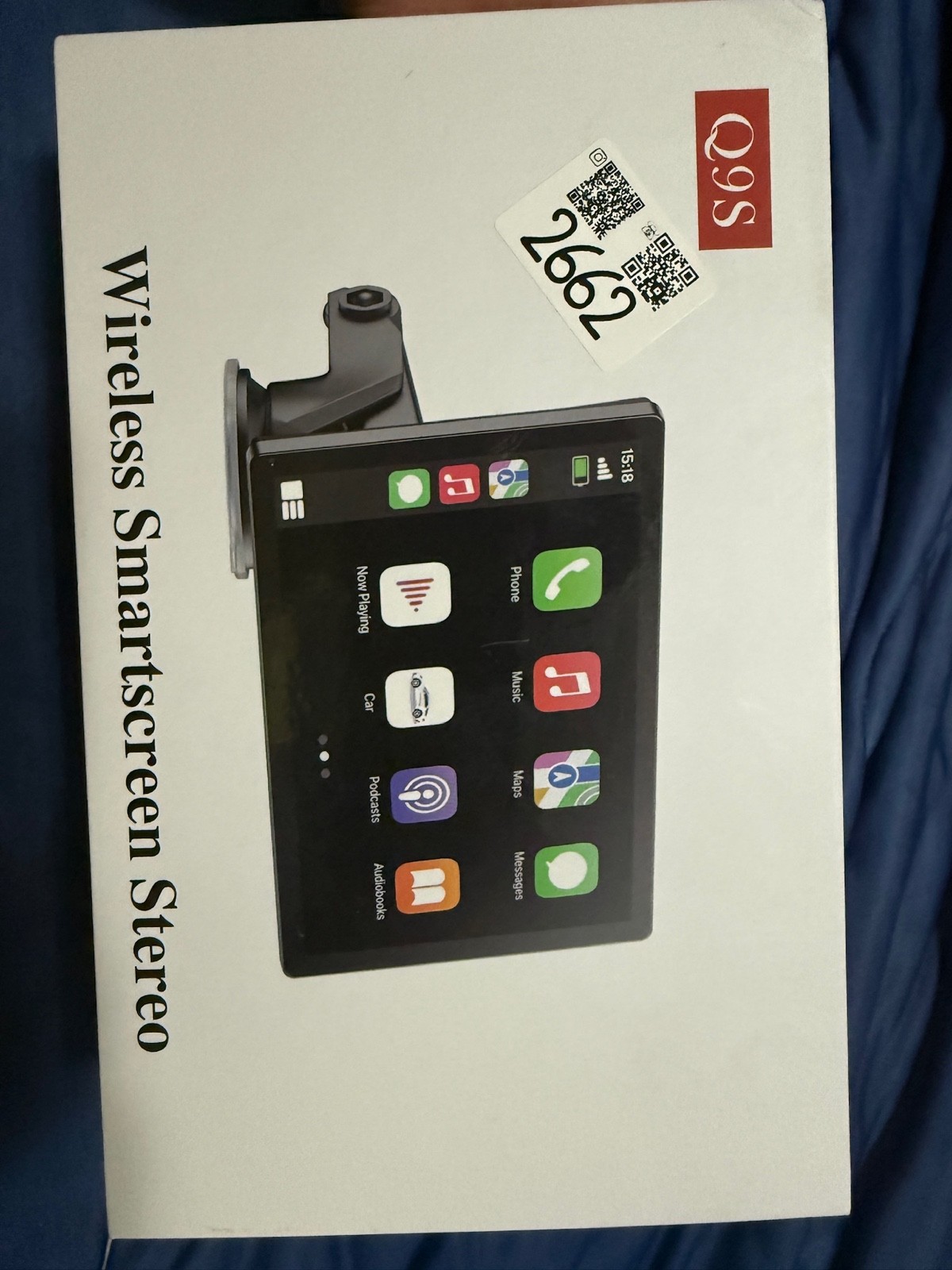 HAUXIY Wireless Carplay/Android Auto Screen for Car 4K Dash Cam, 9″ Portable
